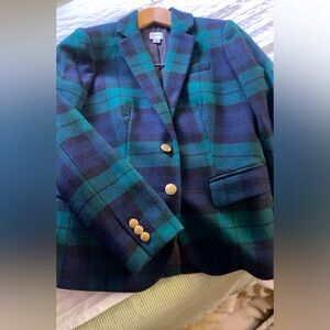 J. Crew Boackwatch plaid, wool, 2 button blazer, size 00. NWOT.
